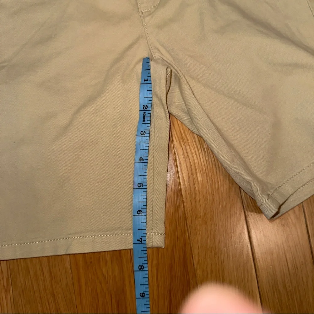 2- Childrens Place Chino Shorts. Size 6X/7. Girls Uniform Khaki Tan. Set of 2.